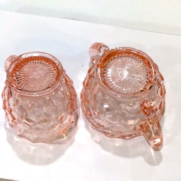 Pink Jeannette Cubist Creamer & Sugar, Perfect! - Picture 5 of 8